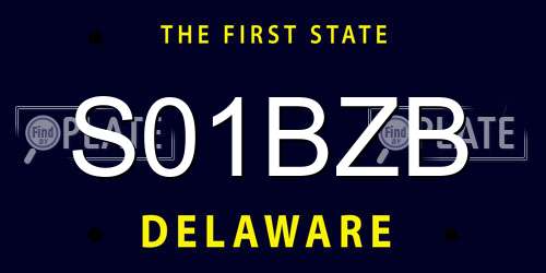 S01BZB Delaware License Plate