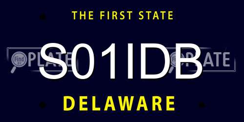 S01IDB Delaware License Plate