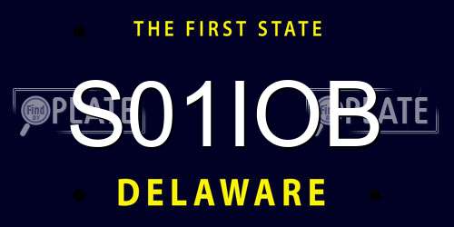 S01IOB Delaware License Plate