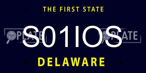 S01IOS Delaware License Plate