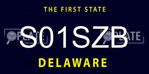 S01SZB Delaware License Plate
