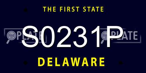 S0231P Delaware License Plate