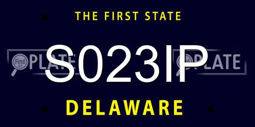 S023IP Delaware License Plate