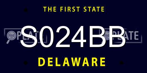 S024BB Delaware License Plate
