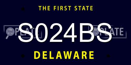 S024BS Delaware License Plate