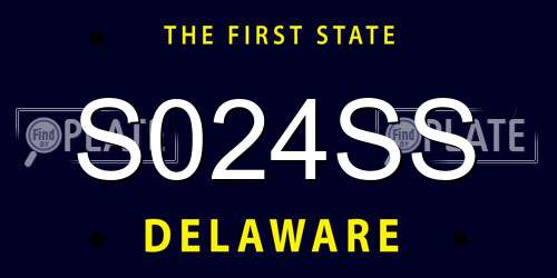 S024SS Delaware License Plate