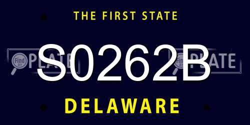 S0262B Delaware License Plate