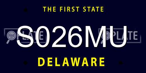 S026MU Delaware License Plate