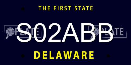 S02ABB Delaware License Plate