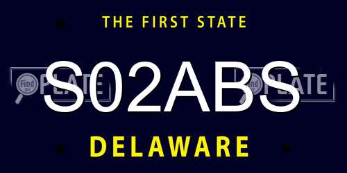 S02ABS Delaware License Plate