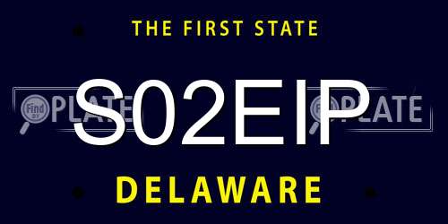 S02EIP Delaware License Plate