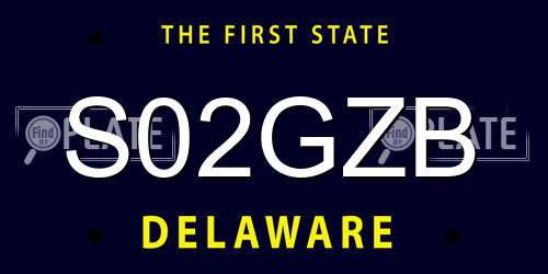 S02GZB Delaware License Plate