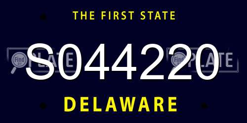 S044220 Delaware License Plate