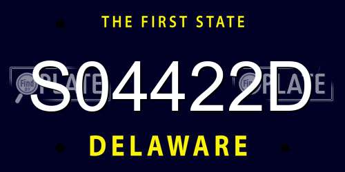 S04422D Delaware License Plate