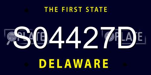 S04427D Delaware License Plate