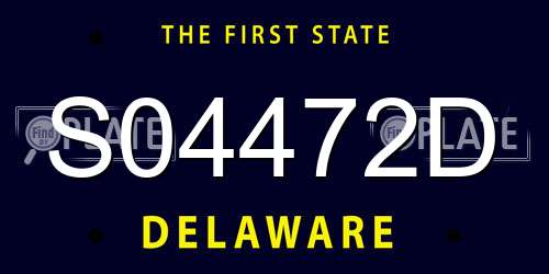 S04472D Delaware License Plate