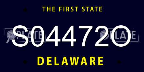 S04472O Delaware License Plate