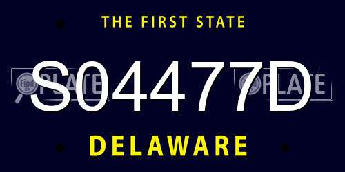 S04477D Delaware License Plate
