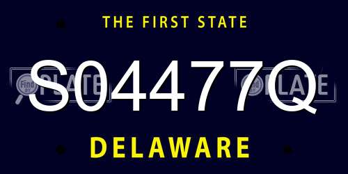S04477Q Delaware License Plate