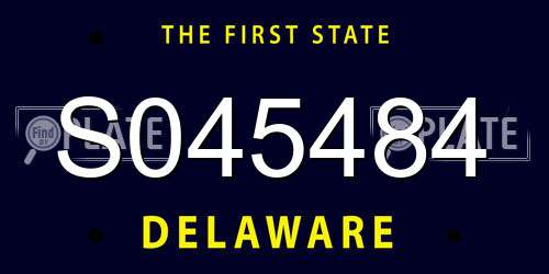 S045484 Delaware License Plate