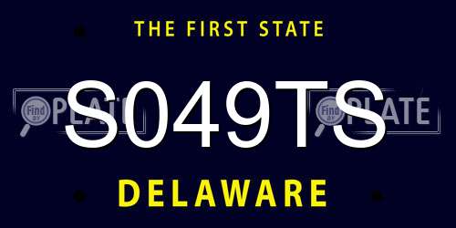 S049TS Delaware License Plate
