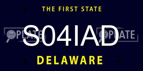 S04IAD Delaware License Plate