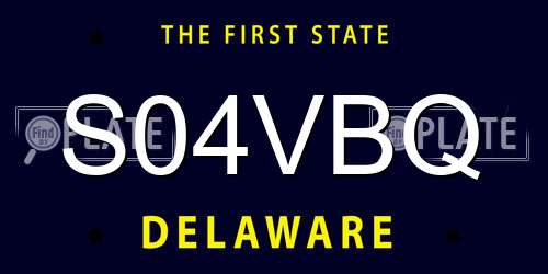 S04VBQ Delaware License Plate