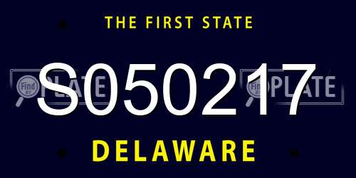 S050217 Delaware License Plate