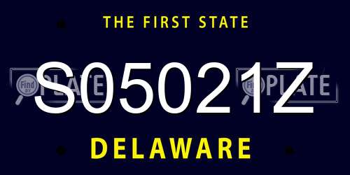 S05021Z Delaware License Plate