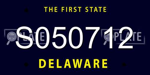 S050712 Delaware License Plate