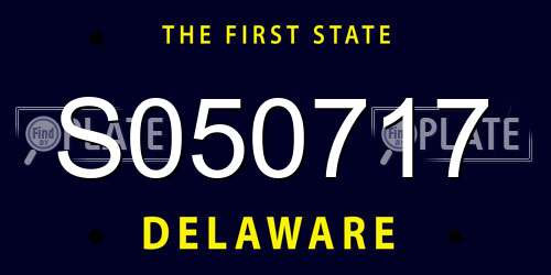 S050717 Delaware License Plate