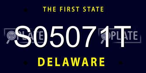 S05071T Delaware License Plate