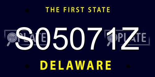 S05071Z Delaware License Plate