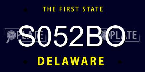 S052BO Delaware License Plate