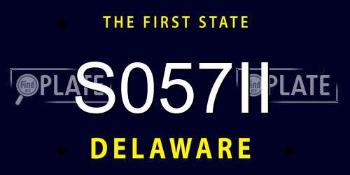 S057II Delaware License Plate