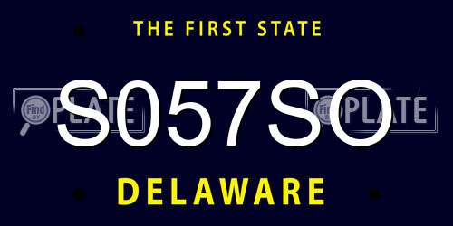 S057SO Delaware License Plate