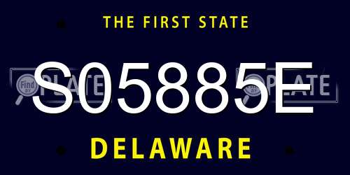 S05885E Delaware License Plate