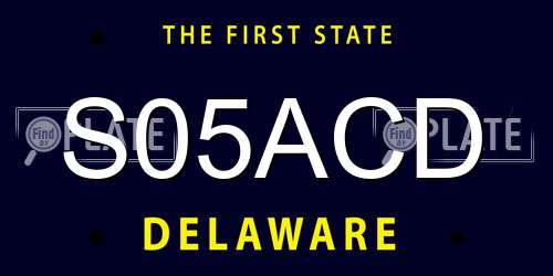 S05ACD Delaware License Plate