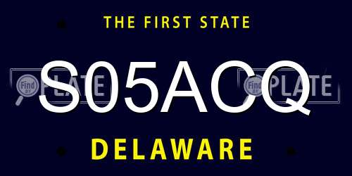 S05ACQ Delaware License Plate