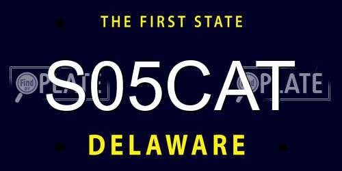 S05CAT Delaware License Plate