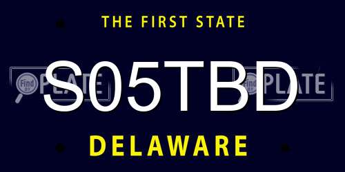 S05TBD Delaware License Plate