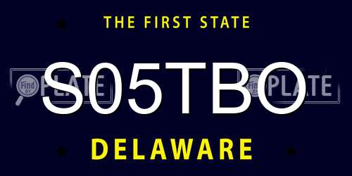 S05TBO Delaware License Plate