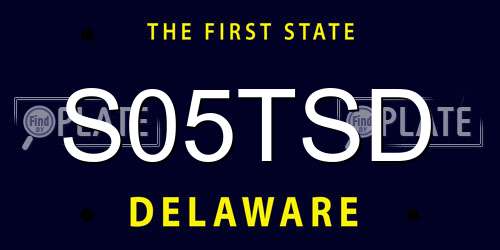 S05TSD Delaware License Plate