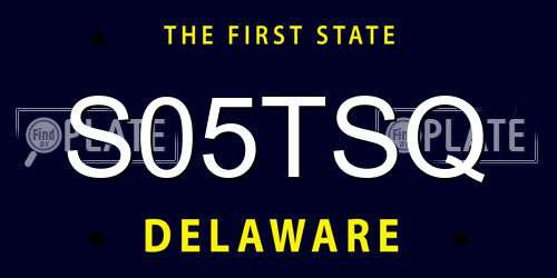S05TSQ Delaware License Plate
