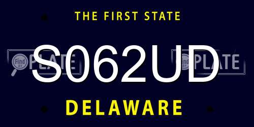 S062UD Delaware License Plate