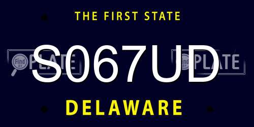 S067UD Delaware License Plate