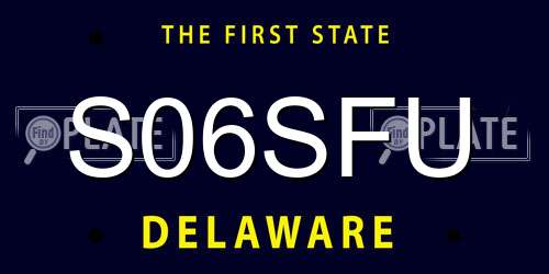 S06SFU Delaware License Plate