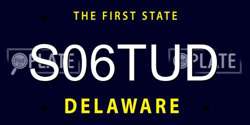 S06TUD Delaware License Plate