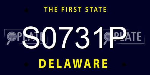 S0731P Delaware License Plate