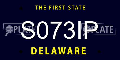 S073IP Delaware License Plate